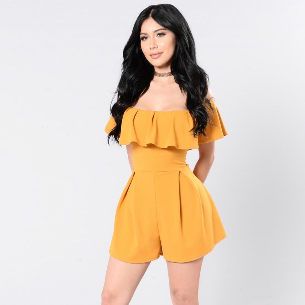 Fashion Nova Mustard romper